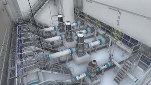 New pumping station layout 3D model designed by TES Group